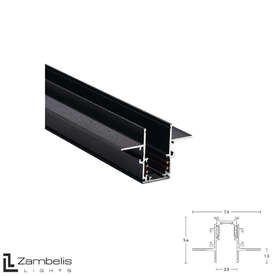 Шина за магнитно осветление Zambelis 2083B-2, 2 метра, 48V, черна, за вграждане