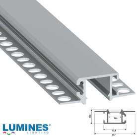 Алуминиеви профили за LED лента 3м Lumines MONO 10-0684-30 за вграждане в гипсокартон