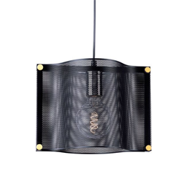 Винтидж пендел ACA Lighting Mordor HM841P29BK 220V фасунга Е27 IP20 метално тяло, цвят черен с месингови мотиви