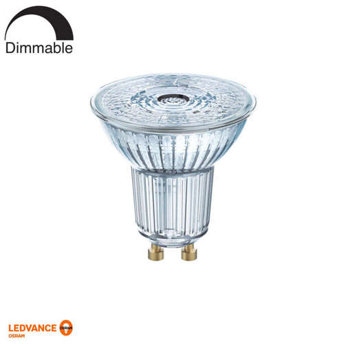 Димируема LED луничкa Osram, GU10, 7.2W, 220V, 4000K, 535lm, 60°, стъклена. Спряна