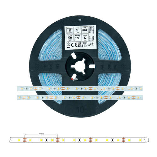 LED лента IP65 12VDC 4.8W/m 500lm/m, 3000K, SMD2835, 60 LEDs/m ролка 5 метра Led Labs 16-1066-38