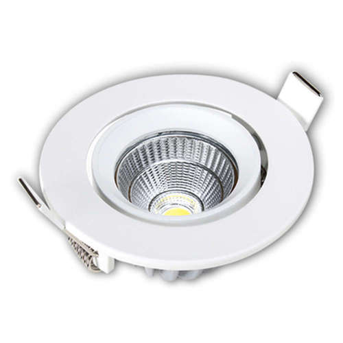 LED луни за вграждане 5W, 220V, 6000K бяла светлина, 400lm, 45°, COB, IP20, променлив ъгъл 