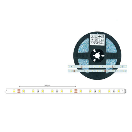 LED лента IP65 24VDC 4.8W/m 520lm/m, 6500K, SMD2835, 60 LEDs/m ролка 5 метра Led Labs 16-1066-52