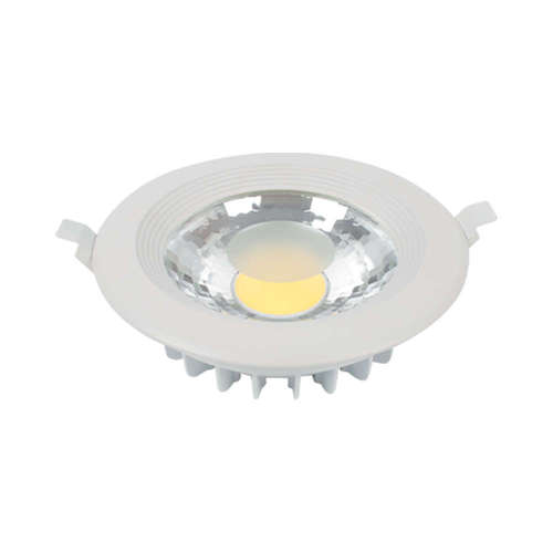 LED луни за вграждане 10W, 220V, IP44, 800lm, 2700K топла бяла светлина, бяло тяло