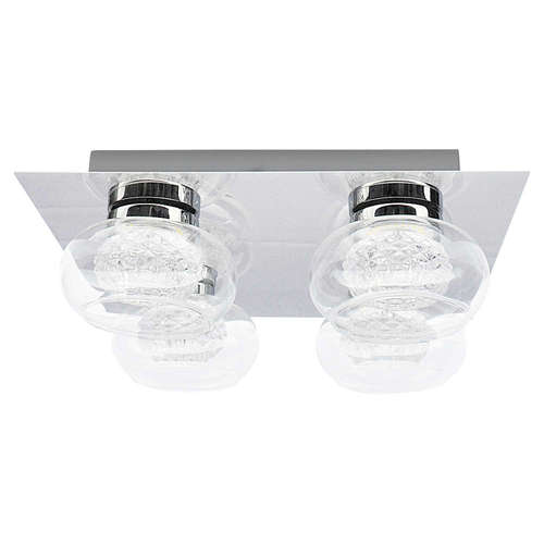 LED Плафон Rabalux Karissa 6229, 220V, 4x4.8W, 1536lm, 4000K, хром/стъкло. Спрян