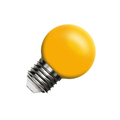 LED лампи E27, G45, 1W, 220°, 220V, жълта светлина, plastic