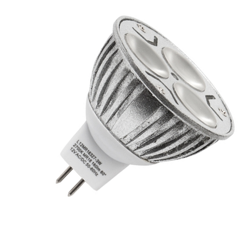 LED спот UltraLux L12MR16327 12V, 3W, 2700K, 160lm, цокъл GU5.3, 120°. Спрян