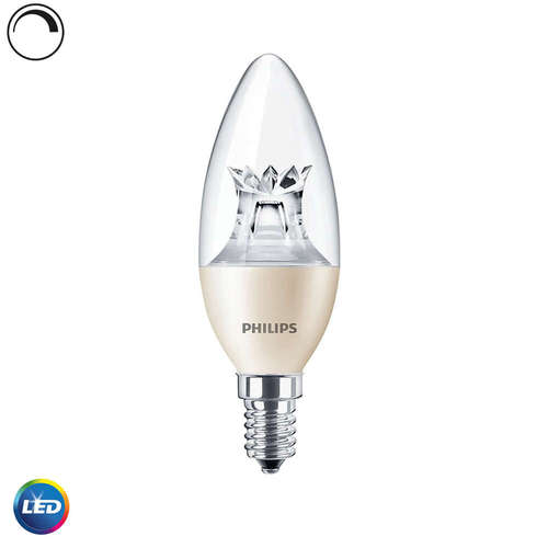 Димируеми LED крушки Philips E14, 220V, 4W, 2200/2700K DimTone, 250lm, тип B35. Спряна