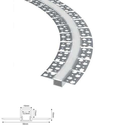 Гъвкав алуминиев профил за LED лента Aca Lighting P135FL